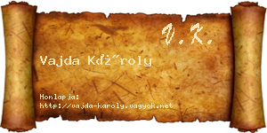 Vajda Károly névjegykártya